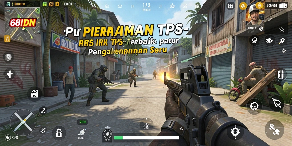 Screenshot gameplay <strong>68IDN</strong> menampilkan pertarungan seru dalam peta yang detail.