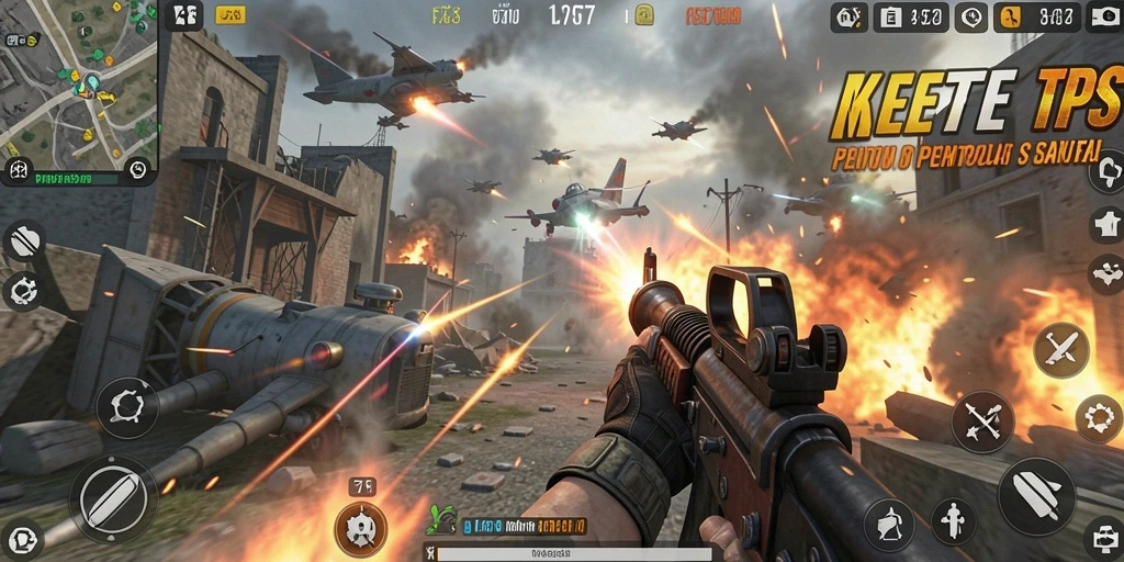 Tampilan seru gameplay F7F7 dalam aksi TPS.
