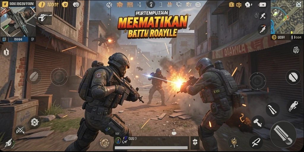 Gameplay menegangkan ID098 dalam setiap pertempuran Battle Royale.