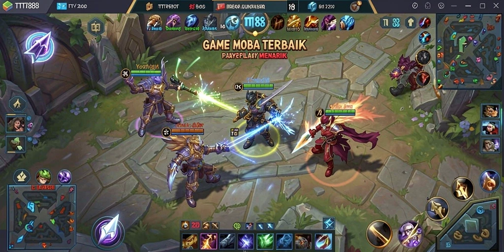 Screenshot gameplay TTT888 dengan aksi pertempuran yang mendebarkan.