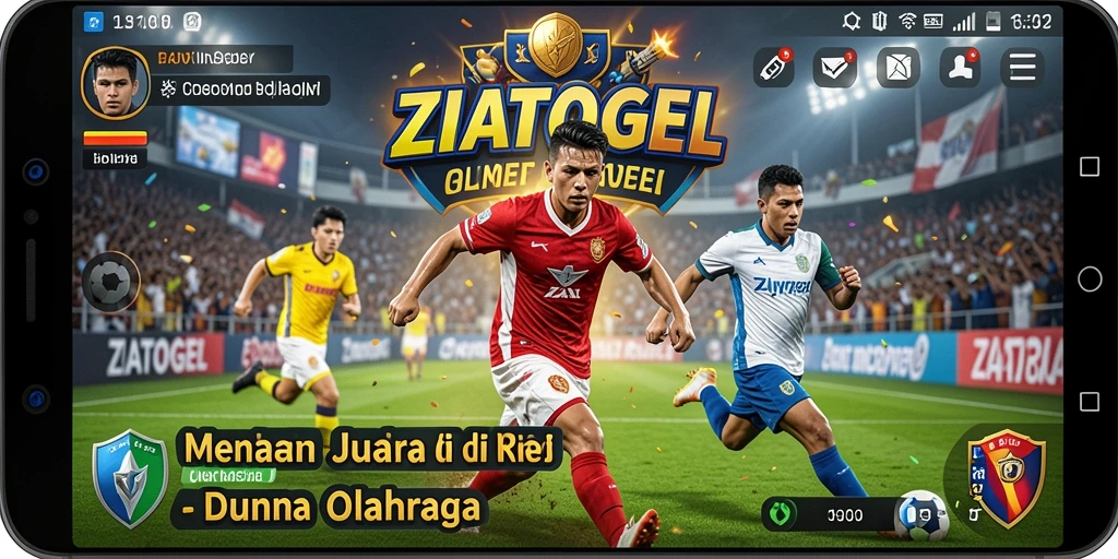Screenshot gameplay ZIATOGEL menunjukkan aksi olahraga yang seru.